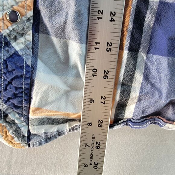 Escapism Casual Plaid Multi-Color 100% Cotton Snap Button Short Sleeves Shirt XL - Picture 6 of 6